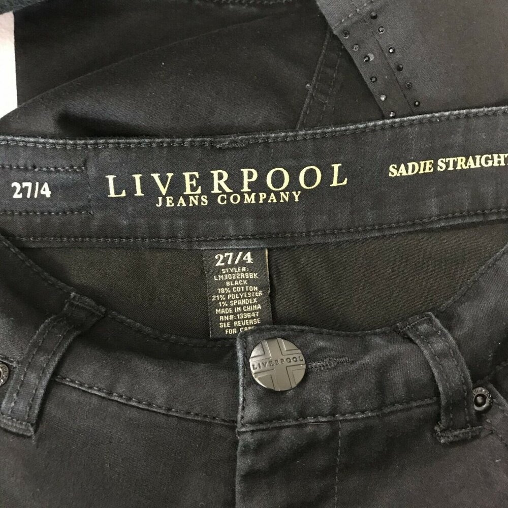 Liverpool Jeans Company Women's Sadie Straight Jeans Size 27/4 Black - Picture 7 of 7